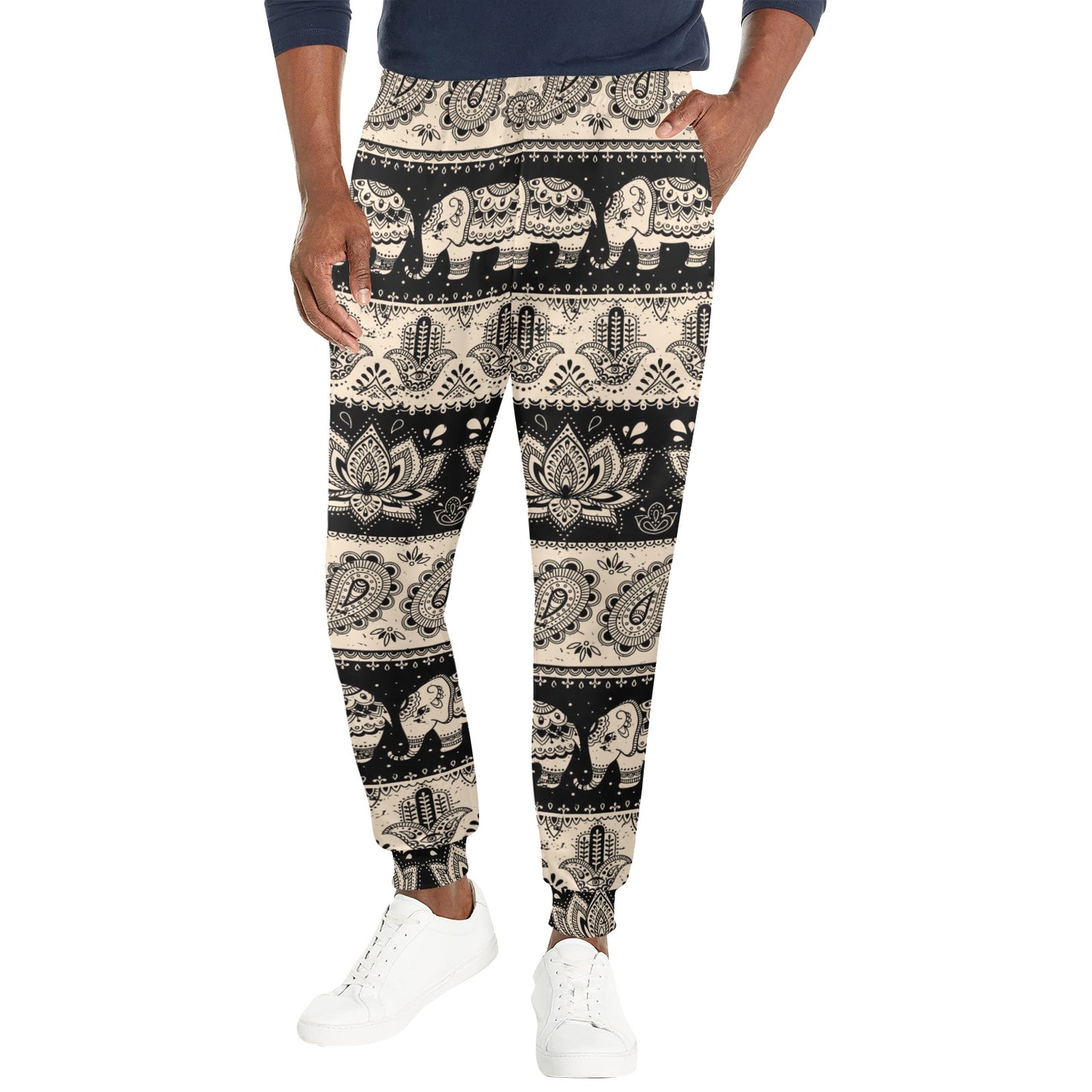 Elephant Hansa Lotus Pattern Men's Casual Track Pants