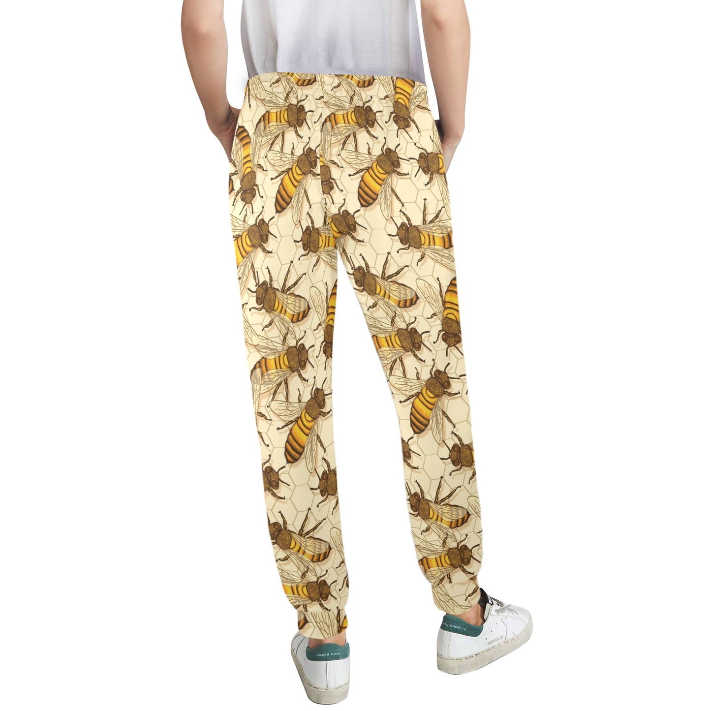 Bee Pattern Print Design BEE05 Women's Casual Track Pants