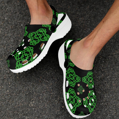 Celtic Knot Green Neon Design Unisex Clogs Shoes