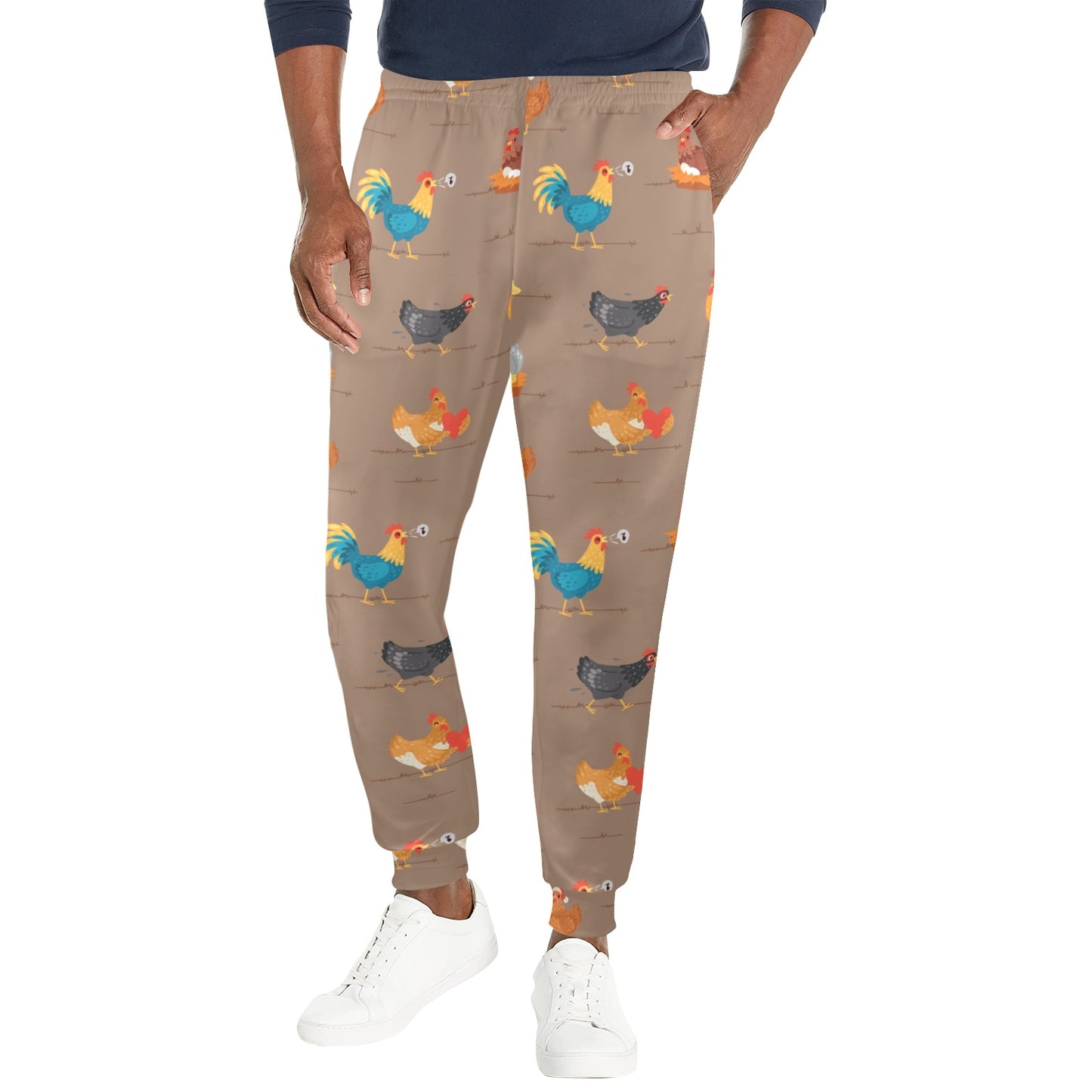 Chicken Happy Print Pattern Men's Casual Track Pants