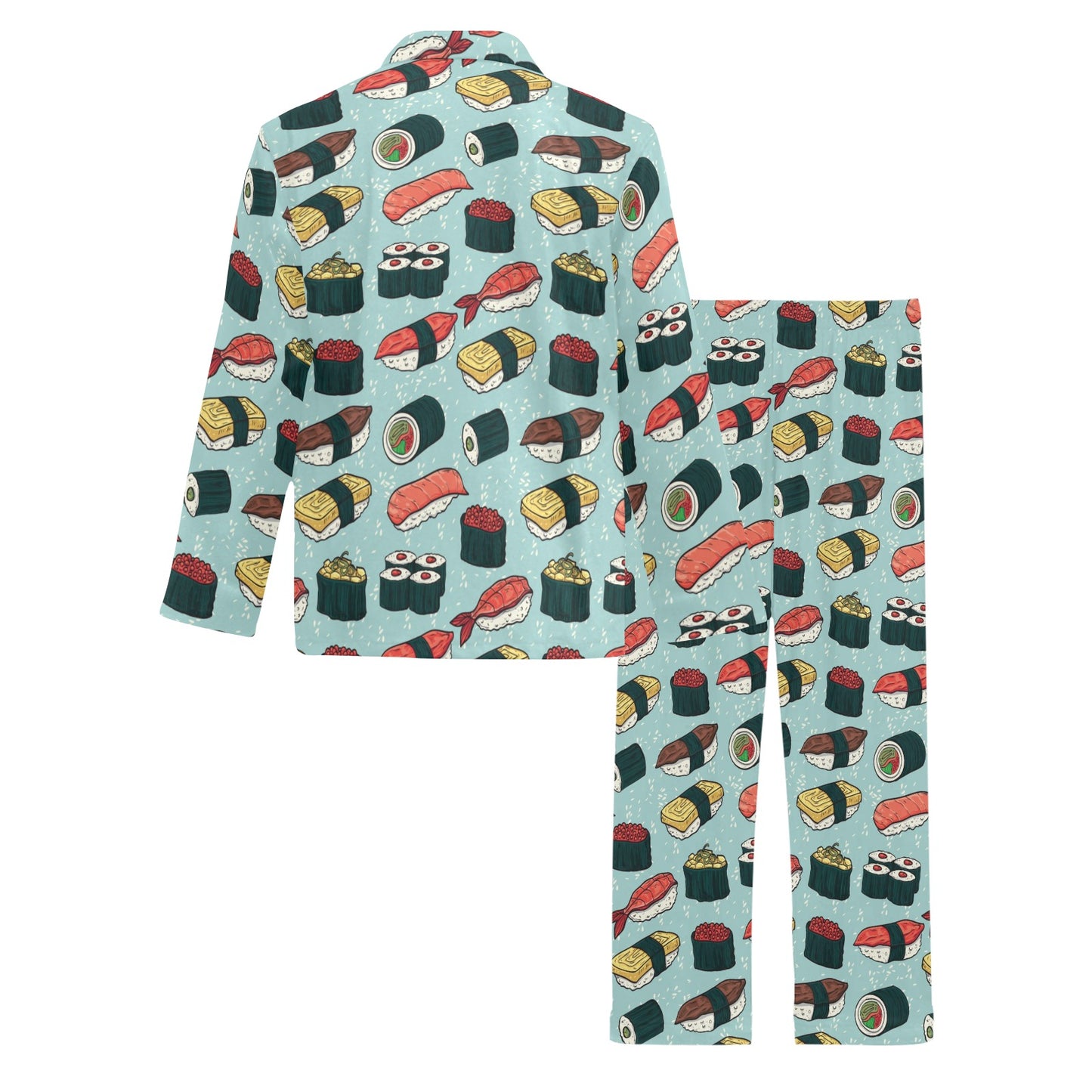 Sushi Pattern Design Men's Long Pajama Set