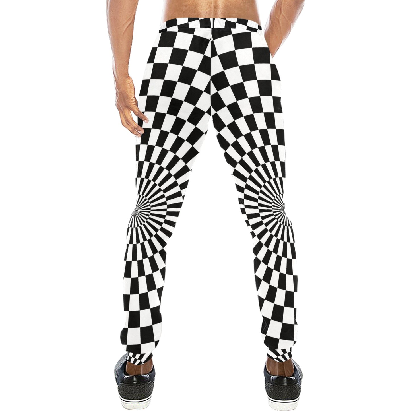 Checkered Flag Optical illusion Men's Sweatpants