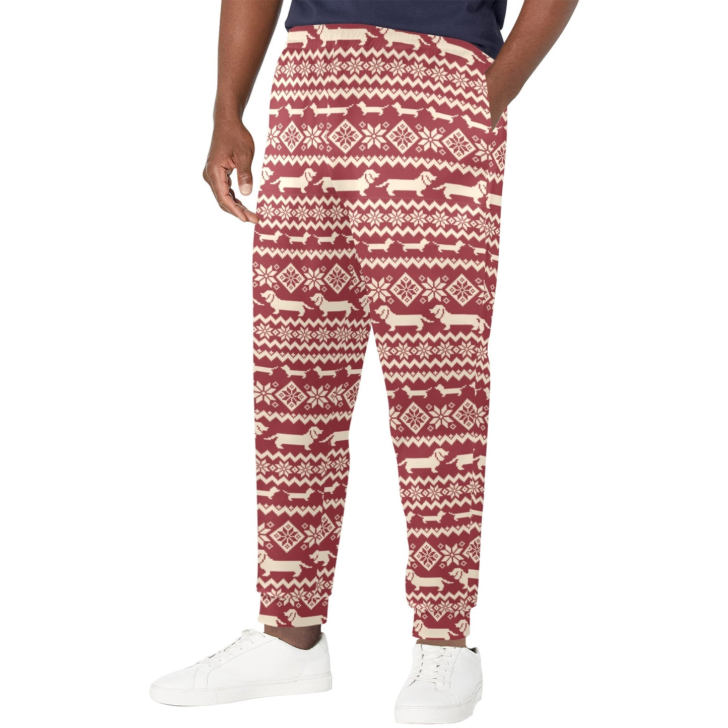 Dachshund Pattern Print Design 09 Men's Casual Track Pants