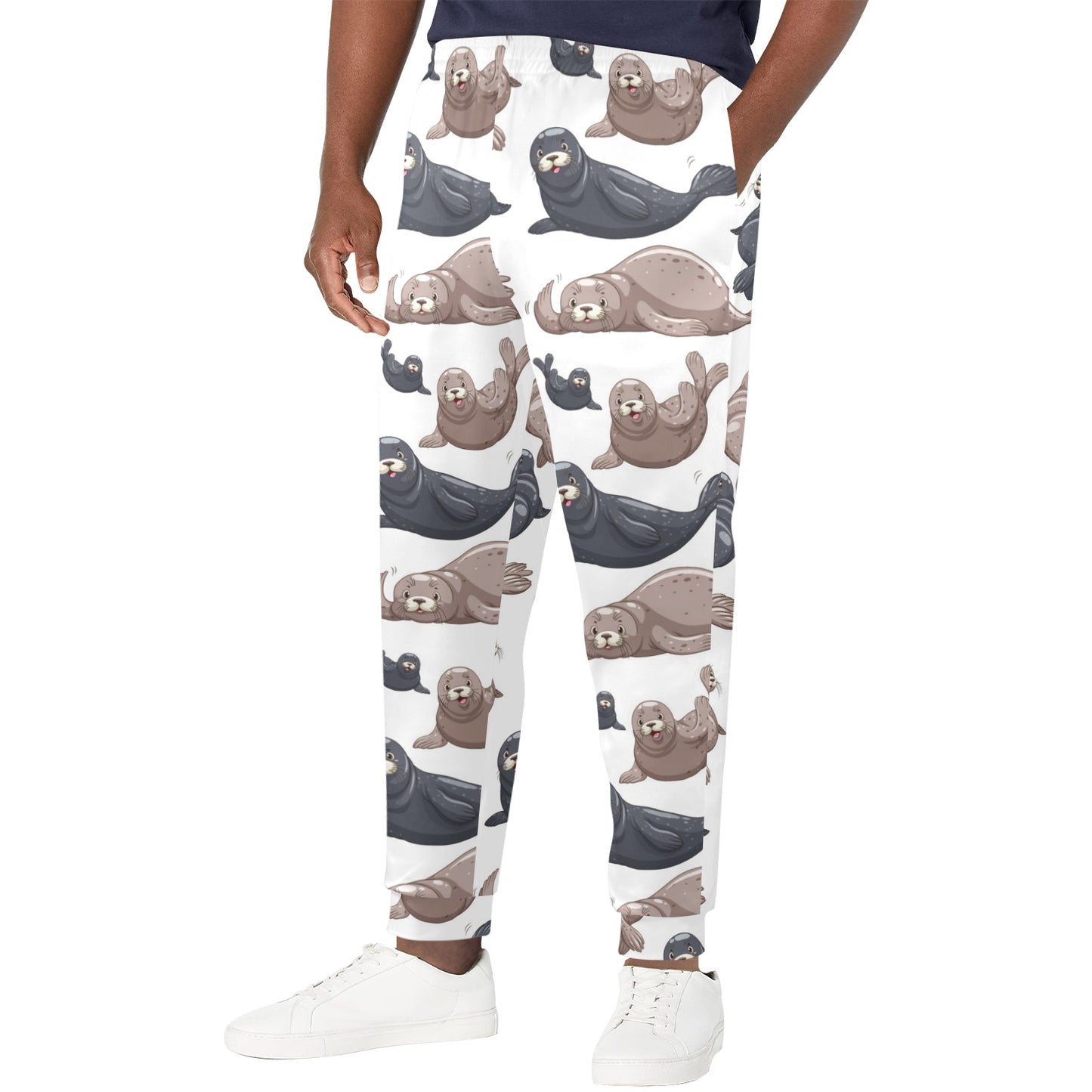 Sea Lion Pattern Print Design 02 Men's Casual Track Pants