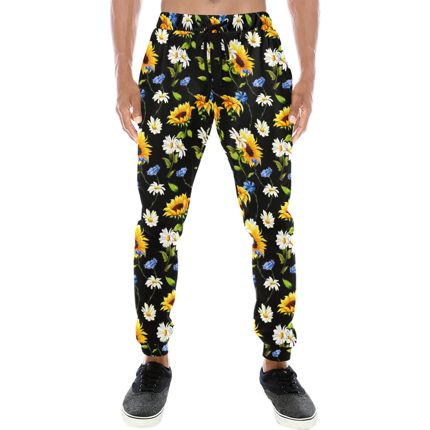 Sunflower Chamomile Bright Color Print Men's Sweatpants