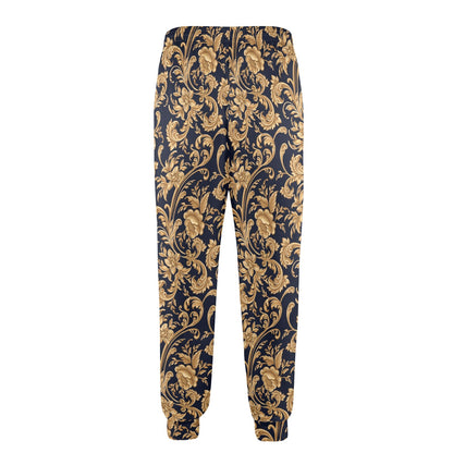 Baroque Golden Pattern Print Design 03 Men's Casual Track Pants