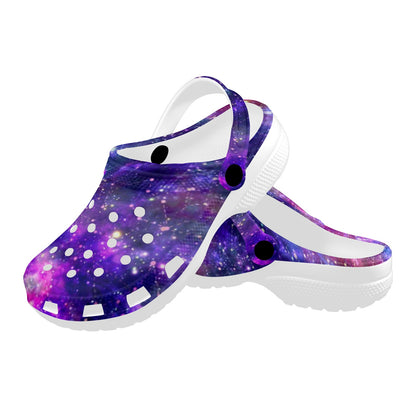Galaxy Night Stardust Space Print Unisex Clogs Shoes