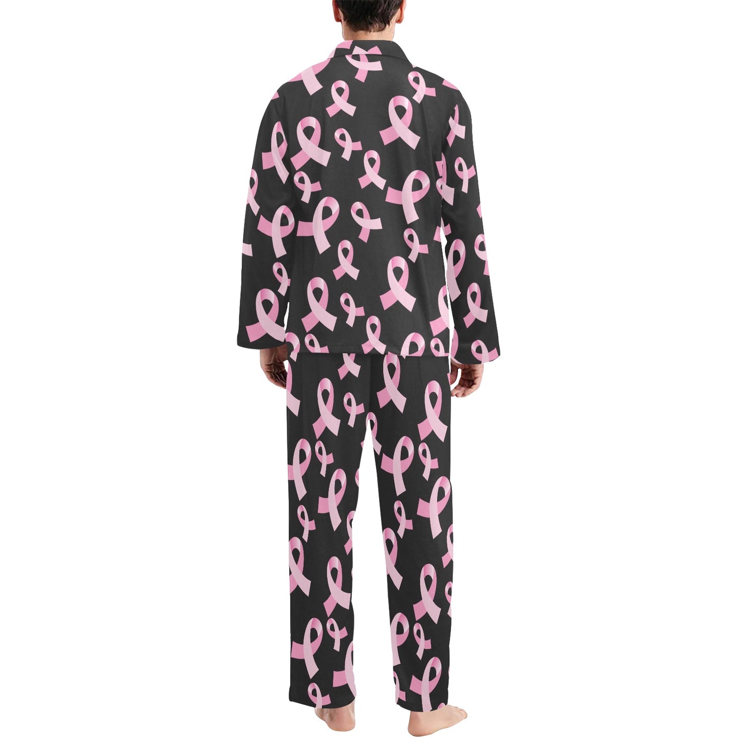 Breast Cancer Awareness Design Men's Long Pajama Set