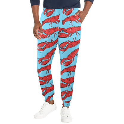 Lobster Red Pattern Print Design 03 Men's Casual Track Pants