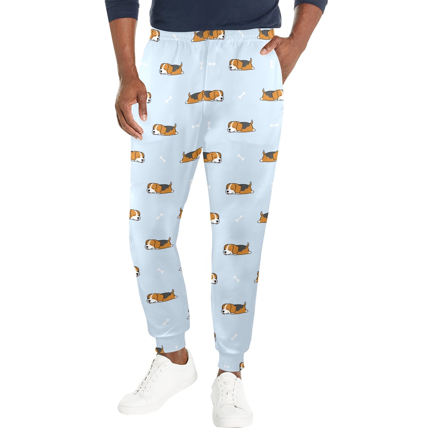 Beagle Pattern Print Design 06 Men's Casual Track Pants