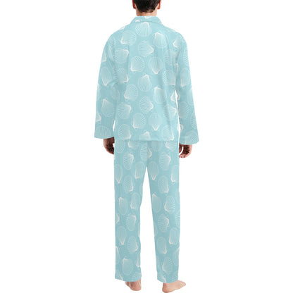 Seashell Print Design LKS3010 Men's Long Pajama Set