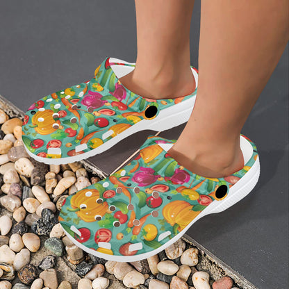 Vegan Colorful Themed Design Print Unisex Clogs Shoes