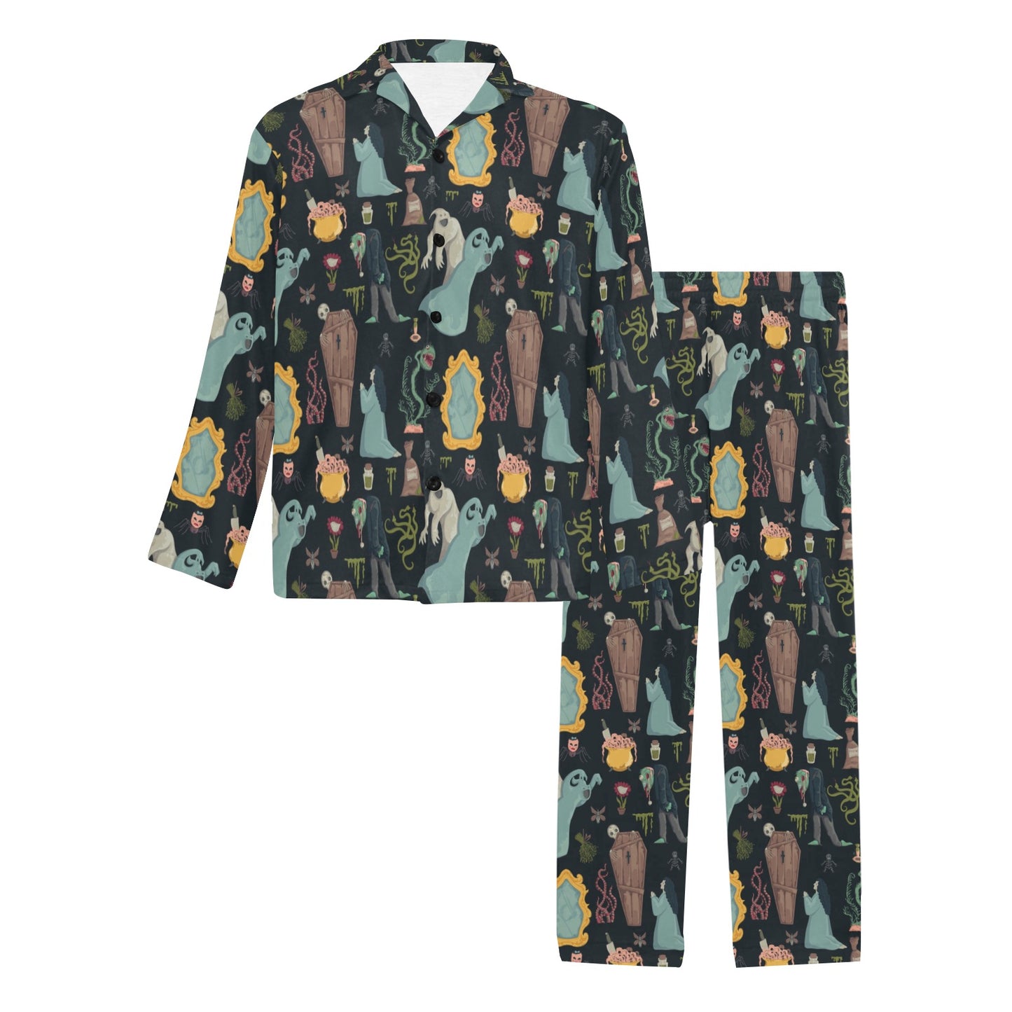 Creepy Print Design LKS303 Men's Long Pajama Set