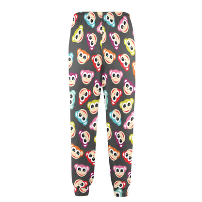 Monkey Head Design Themed Print Men's Casual Track Pants