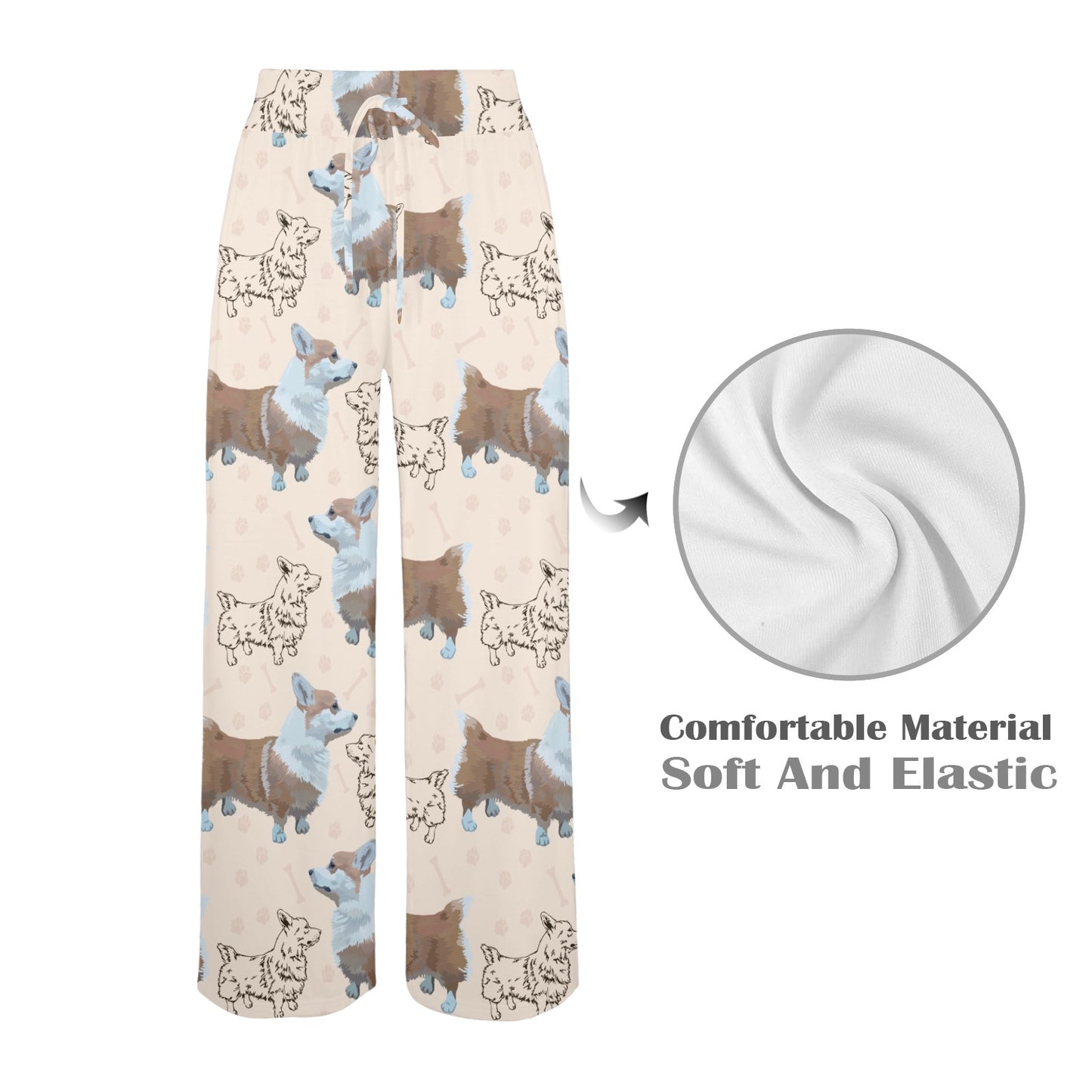 Pembroke Welsh Corgis Pattern Print Design A03 Women's Wide Leg Lounge Pants