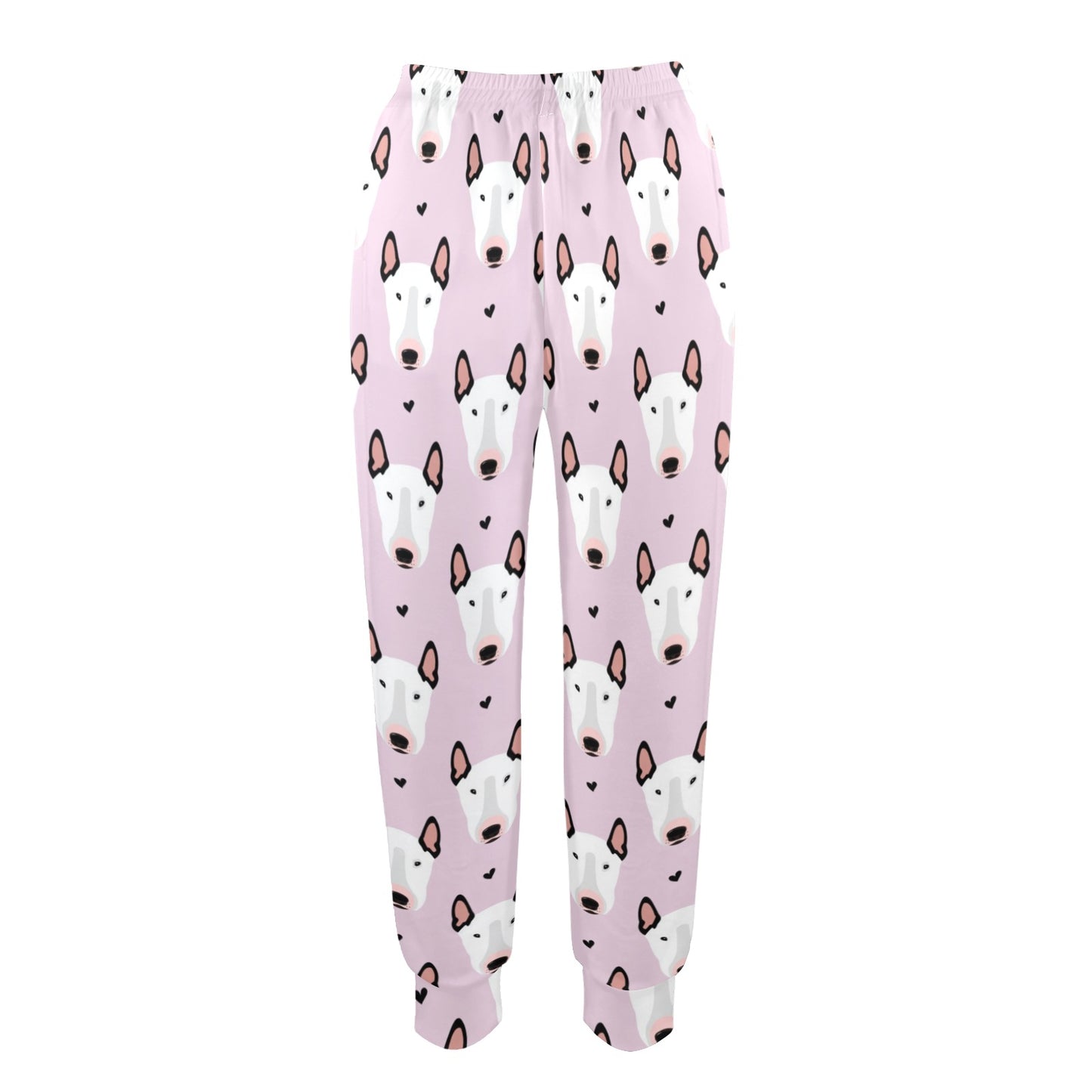 Bull Terrier Pink Print Pattern Women's Casual Track Pants