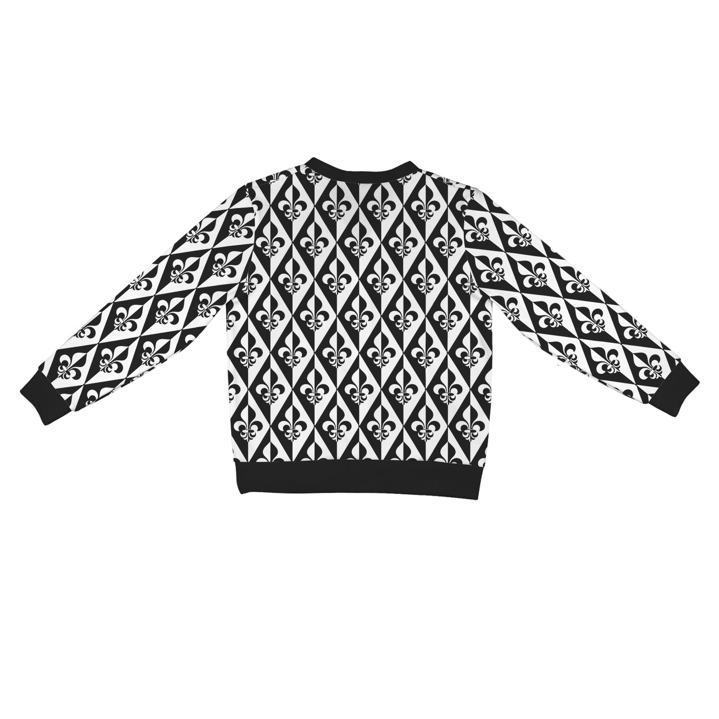 Fleur De Lis Black White Pattern Print Design 02 Women's Cardigan