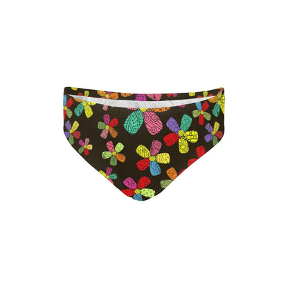 Flower Power Colorful Print Pattern Men's Swimming Briefs