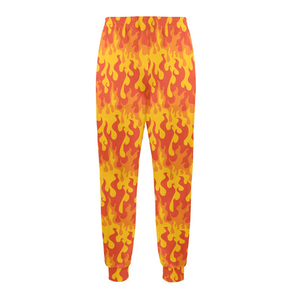 flame Design Print Pattern JJ0175 Men's Casual Track Pants
