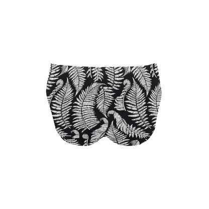 Fern Leave Black White Print Pattern Men's Swimming Briefs