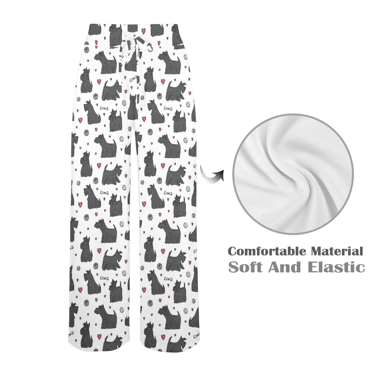 Scottish Terriers Print Design LKS3015 Women's Wide Leg Lounge Pants