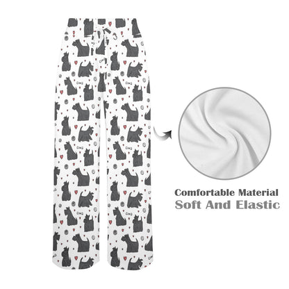 Scottish Terriers Print Design LKS3015 Women's Wide Leg Lounge Pants
