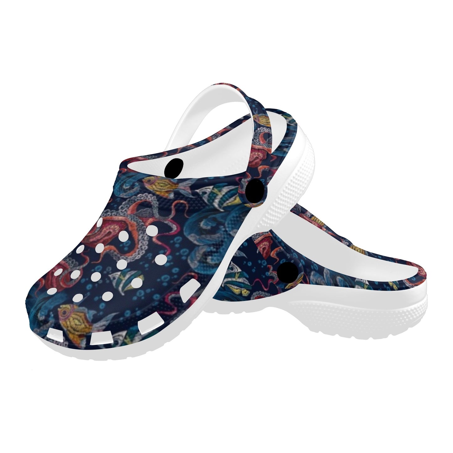 Octopus Deep Sea Print Themed Unisex Clogs Shoes