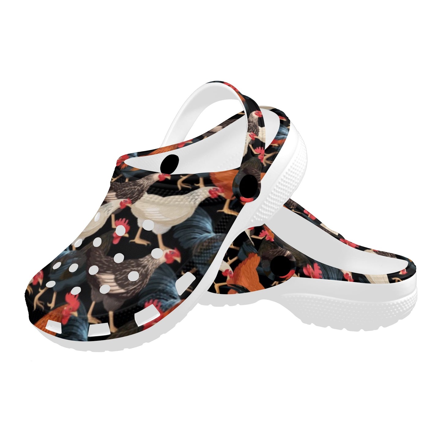 Chicken Print Pattern Unisex Clogs Shoes
