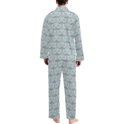 Walrus Print Design LKS402 Men's Long Pajama Set