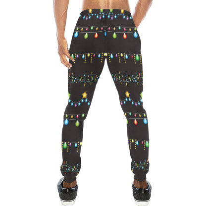 Christmas Light Pattern Print Design 01 Men's Sweatpants