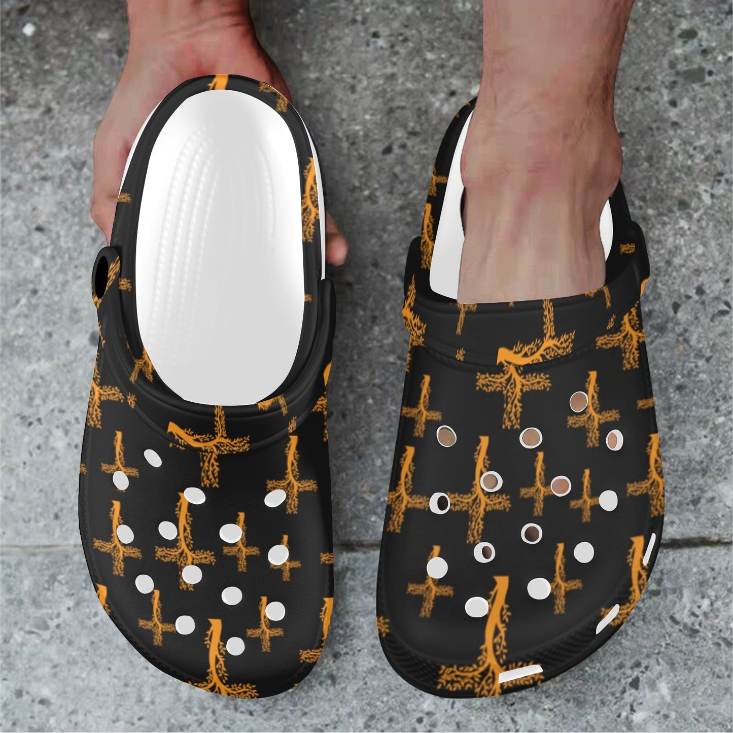 Christian Tree of Life Cross Design Unisex Clogs Shoes