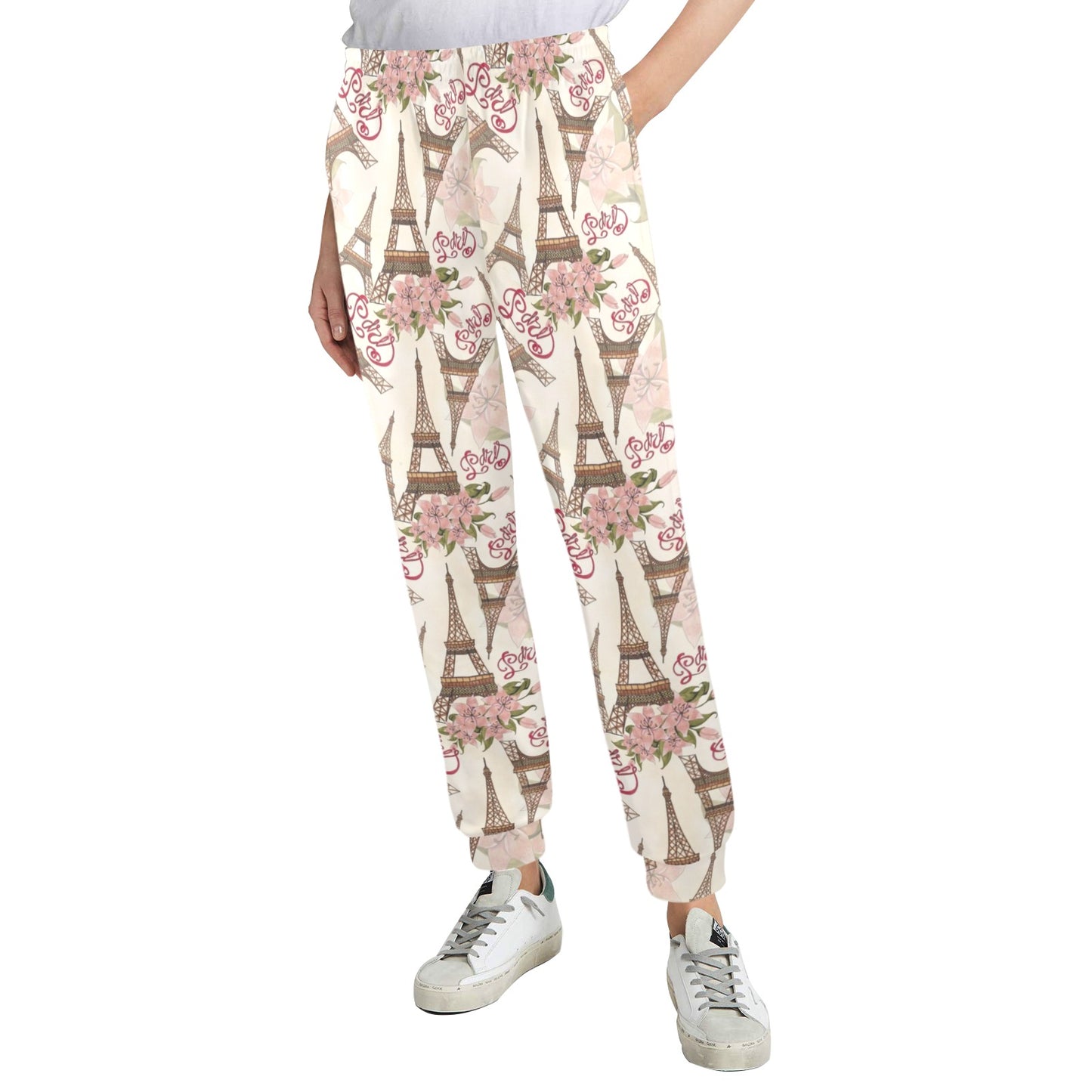 eiffel tower Design Print Pattern JJ0178 Women's Casual Track Pants