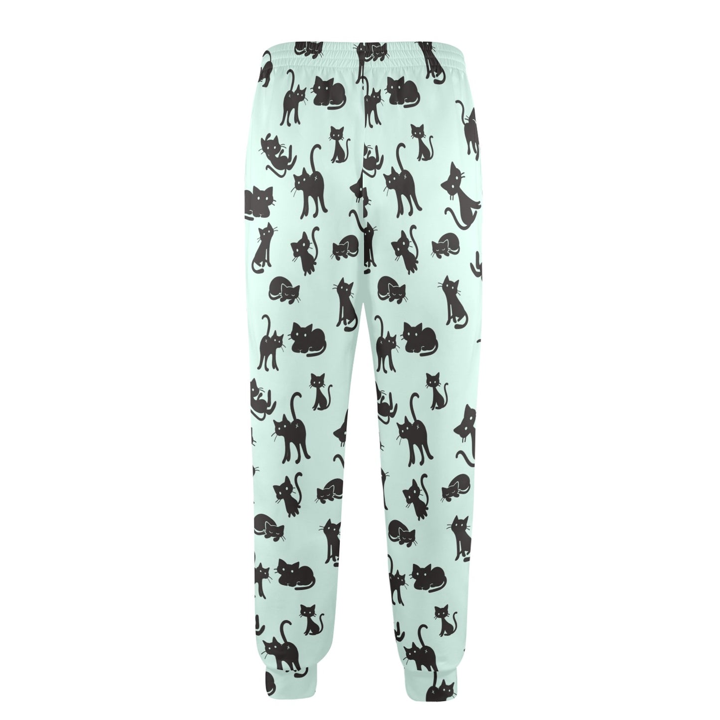 Black Cat Pattern Print Design 04 Men's Casual Track Pants