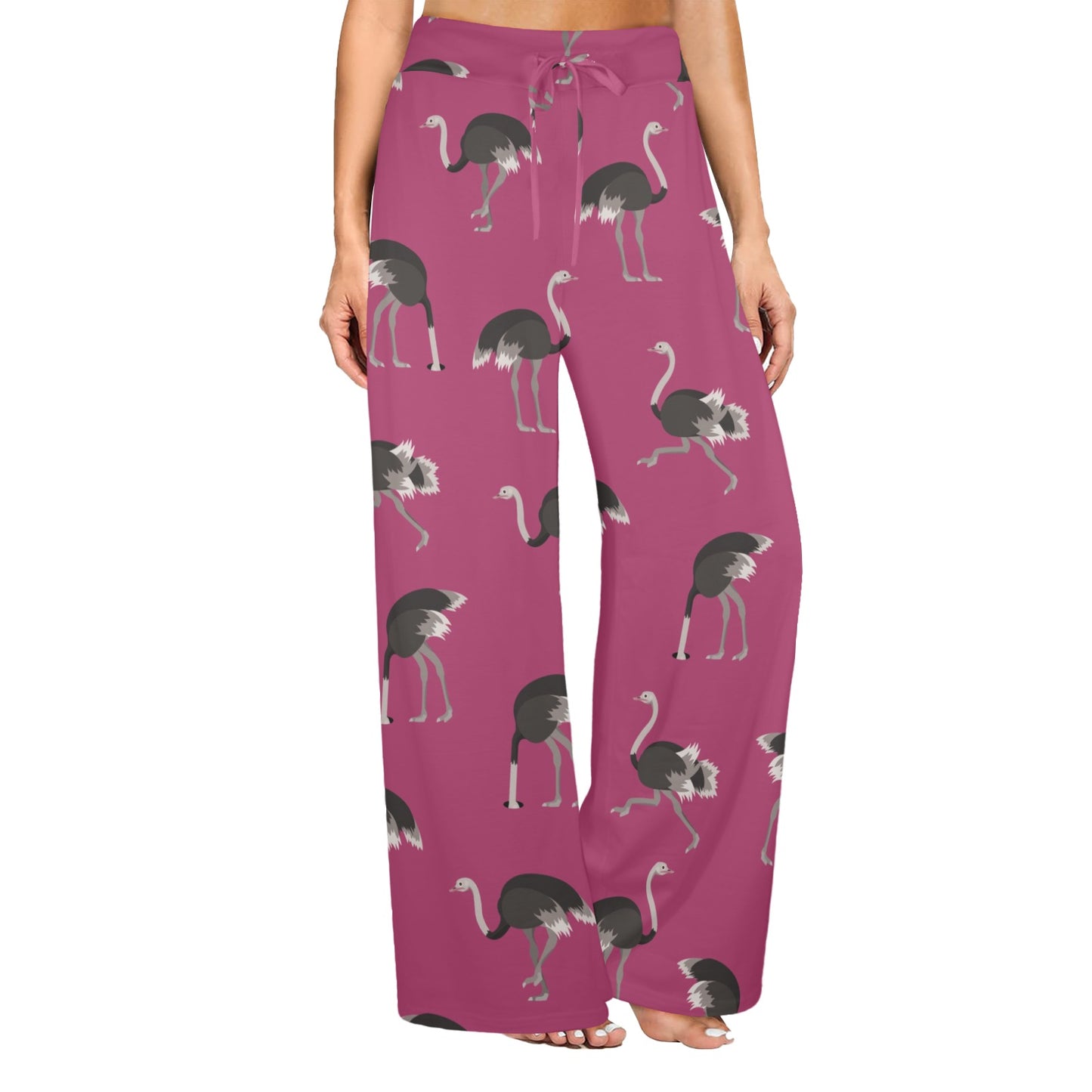 Emu Pattern Print Design 02 Women's Wide Leg Lounge Pants