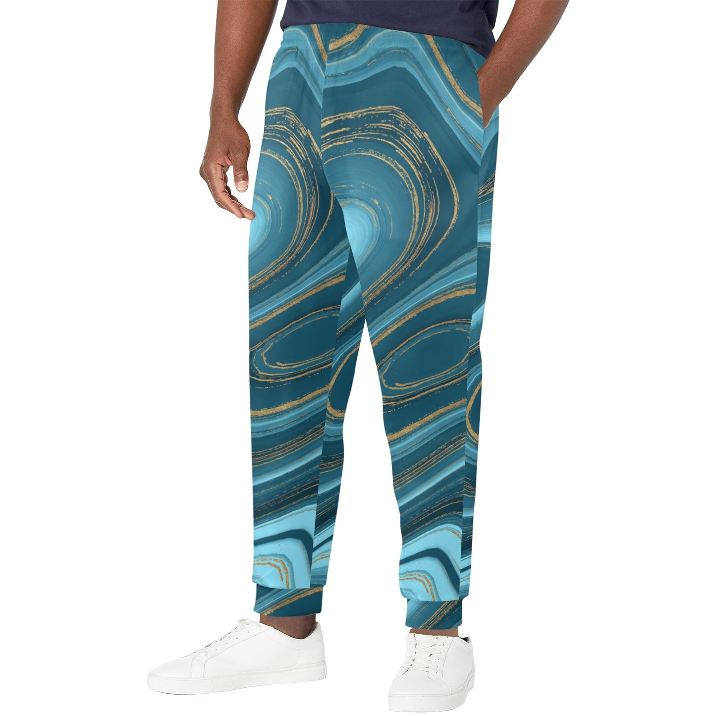 Liquid Pattern Print Design 04 Men's Casual Track Pants