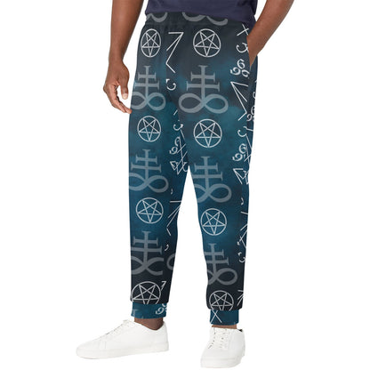 Pentagram Pattern Print Design A03 Men's Casual Track Pants