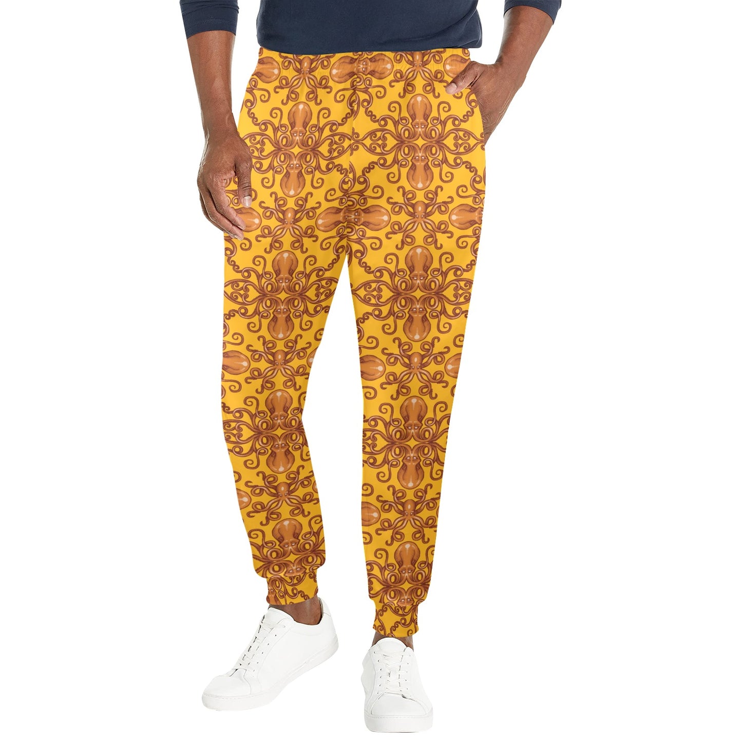 Octopus Background Design Print Men's Casual Track Pants