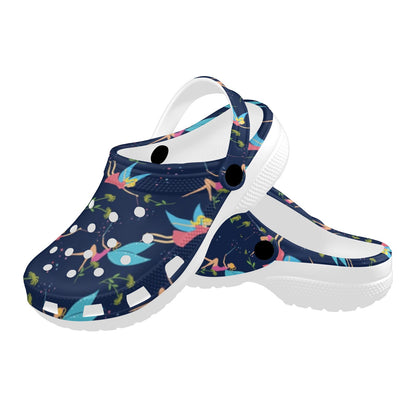 Fairy with flower Print Pattern Unisex Clogs Shoes