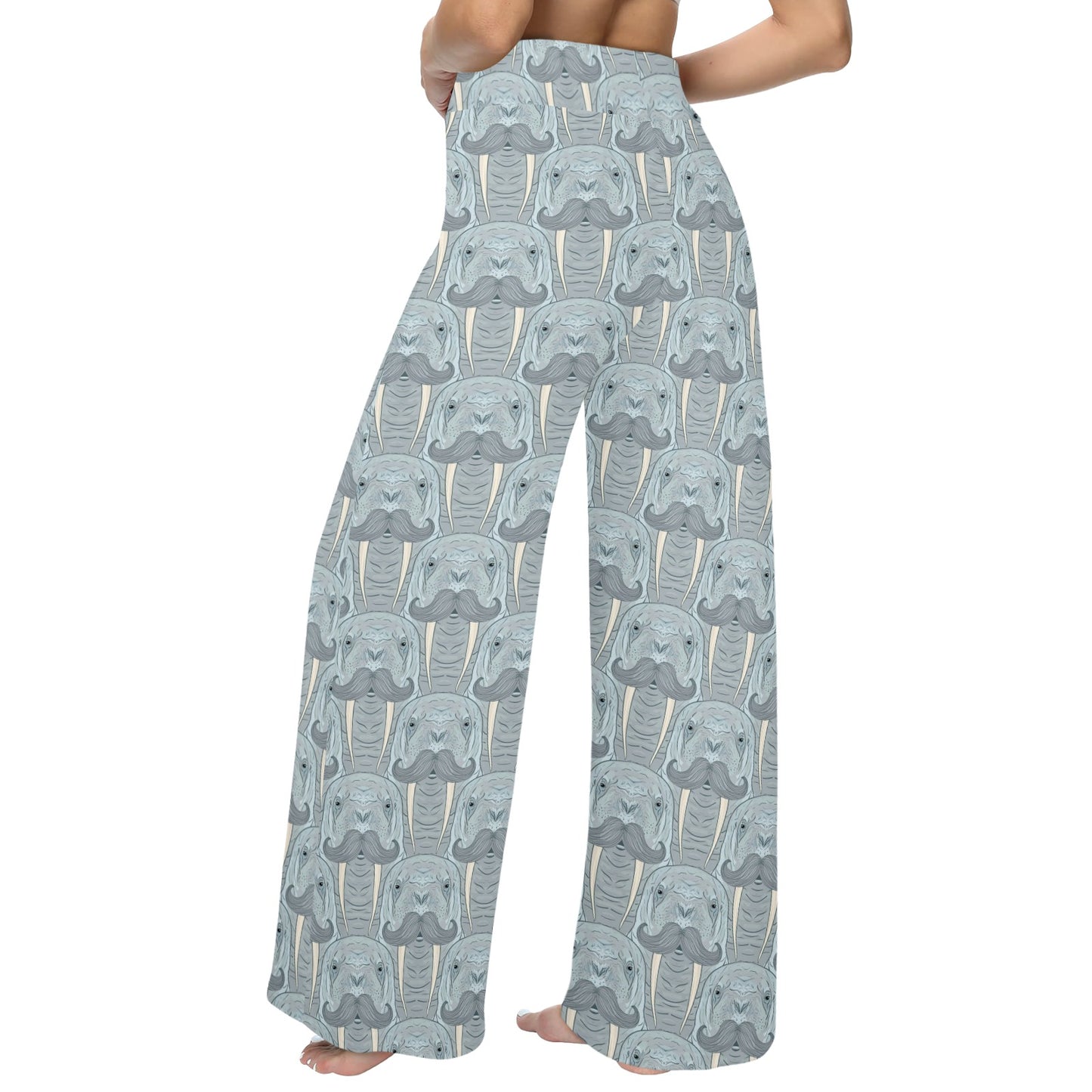 Walrus Print Design LKS402 Women's Wide Leg Lounge Pants
