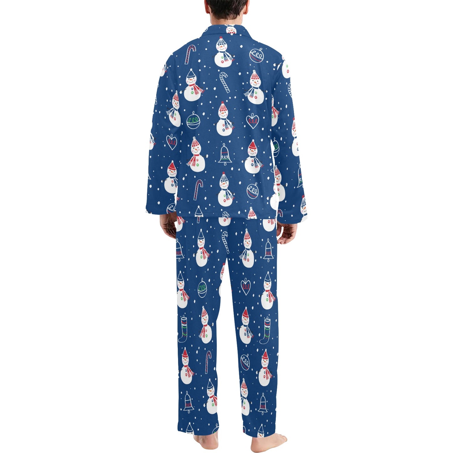 Snowman Print Design LKS306 Men's Long Pajama Set