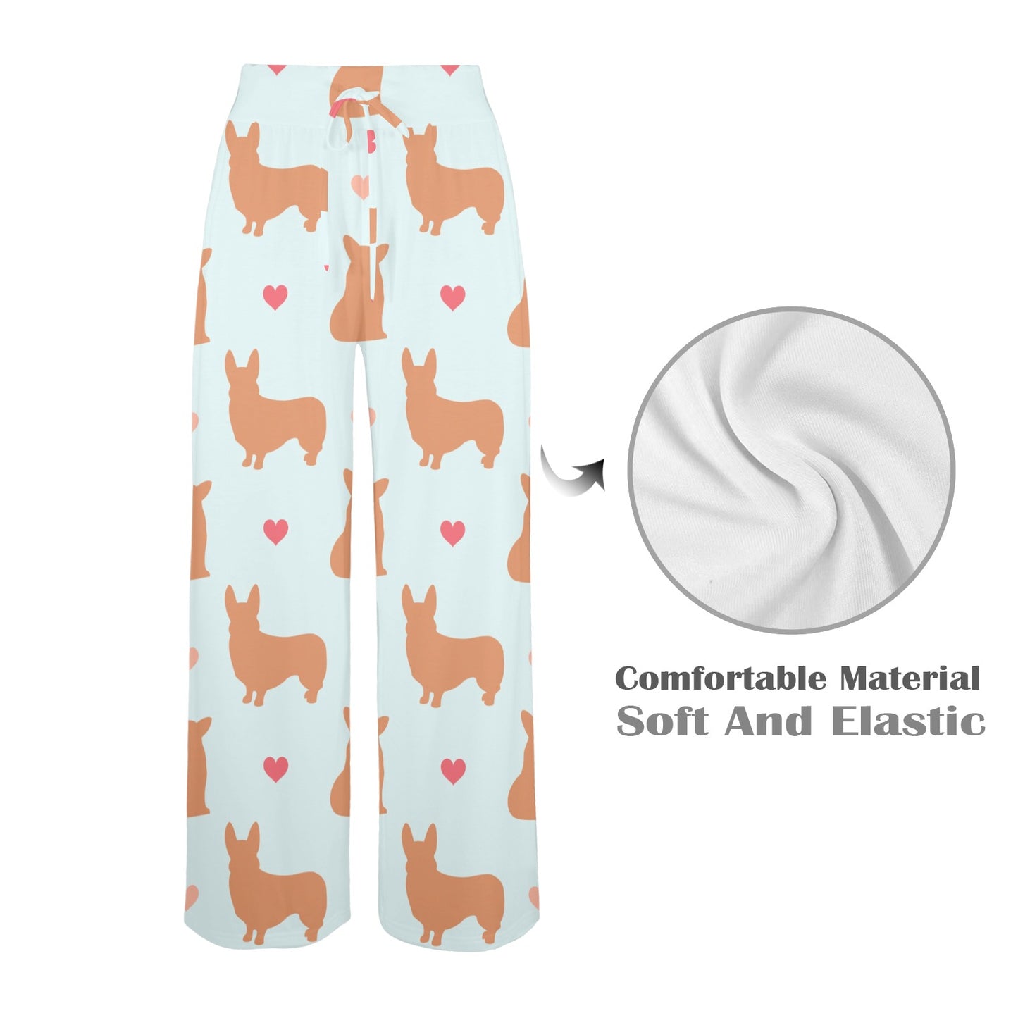 Pembroke Welsh Corgis Pattern Print Design A01 Women's Wide Leg Lounge Pants