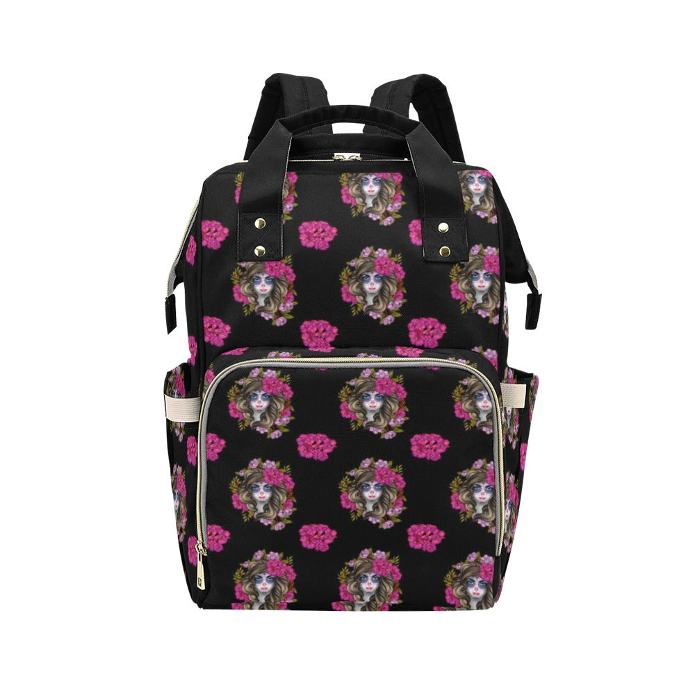 Day of the Dead Makeup Girl Diaper Bag Backpack