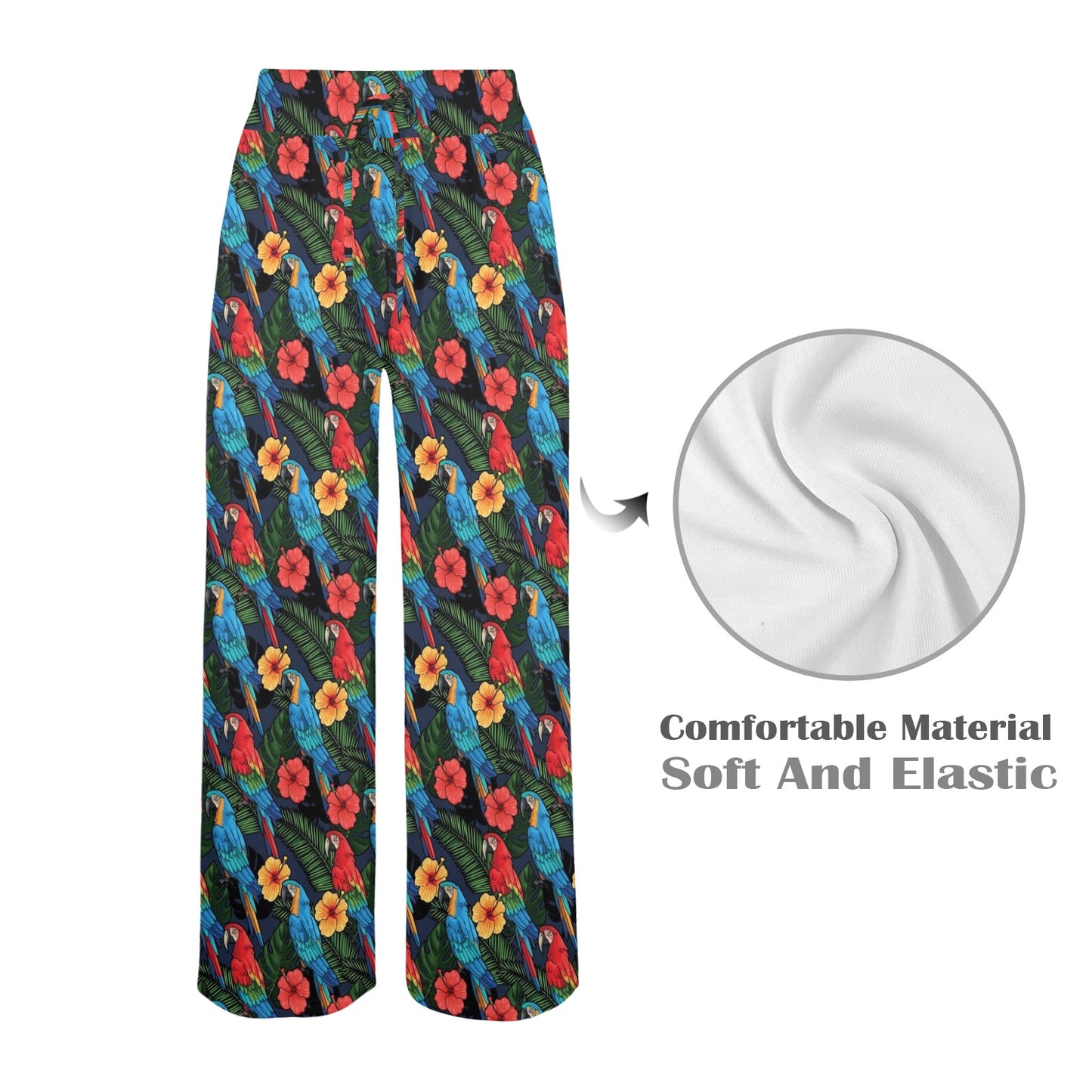 Parrot Pattern Print Design A01 Women's Wide Leg Lounge Pants