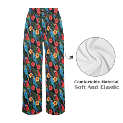 Parrot Pattern Print Design A01 Women's Wide Leg Lounge Pants