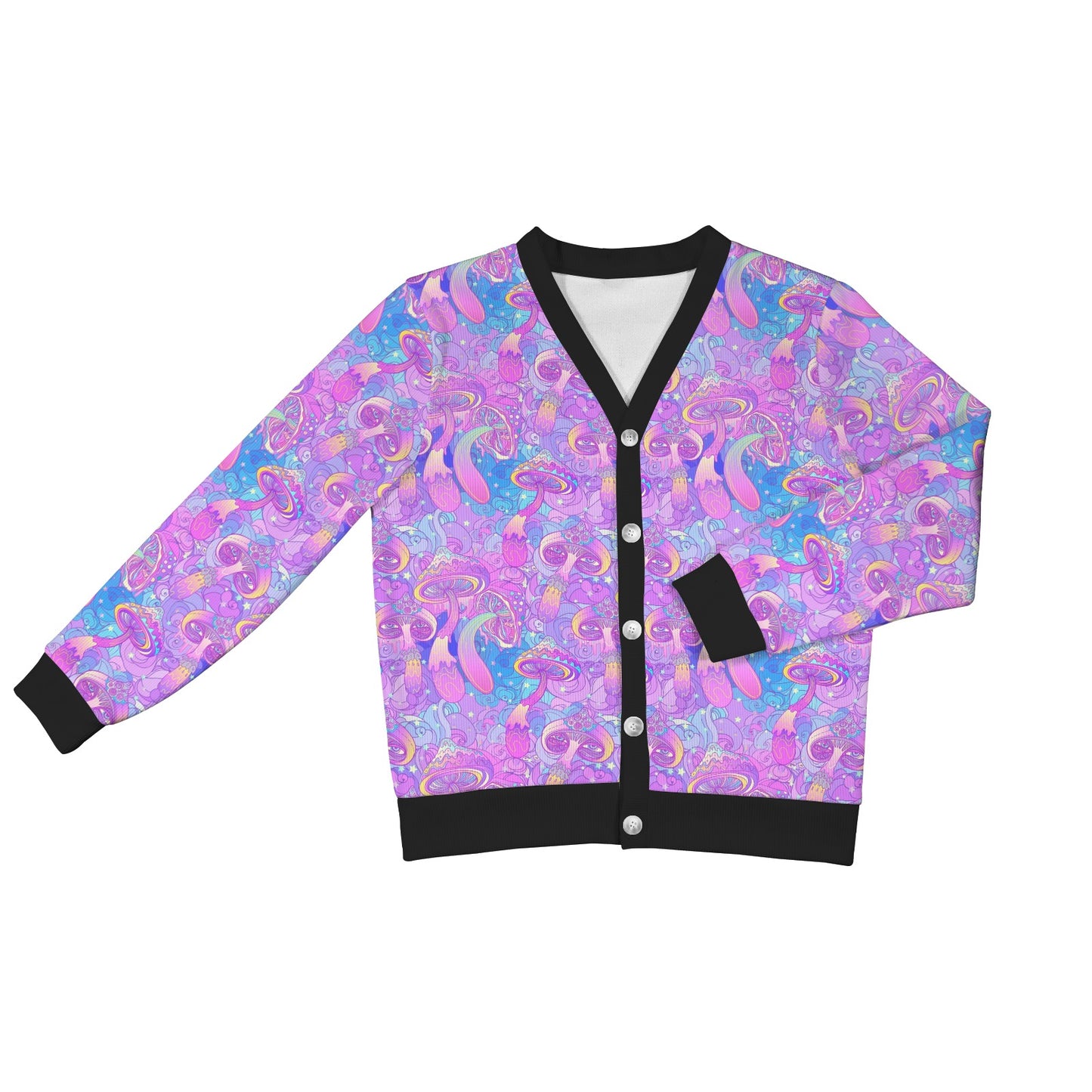 Psychedelic Trippy Mushroom Print Women's Cardigan