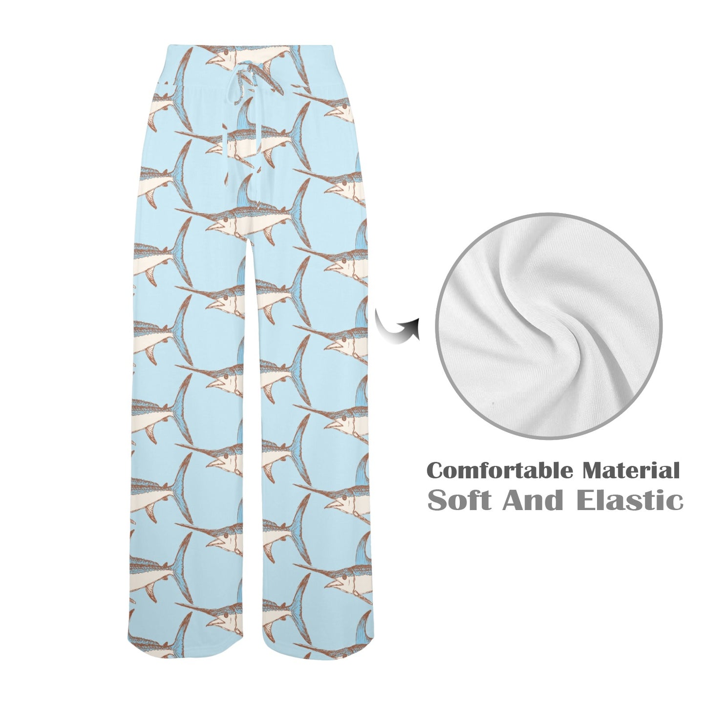Swordfish Pattern Print Design 01 Women's Wide Leg Lounge Pants
