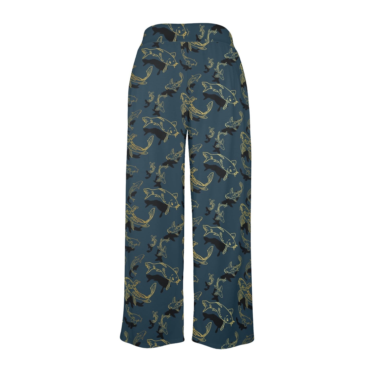 Koi Carp Gold Design Themed Print Women's Wide Leg Lounge Pants