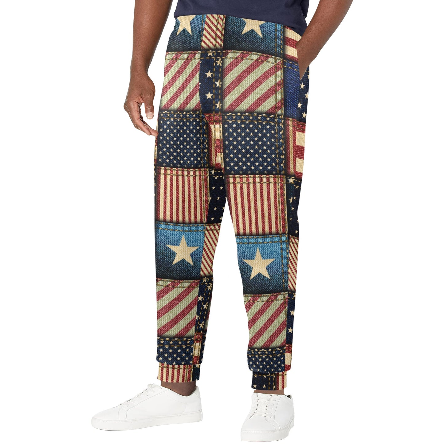 American flag Patchwork Design Men's Casual Track Pants