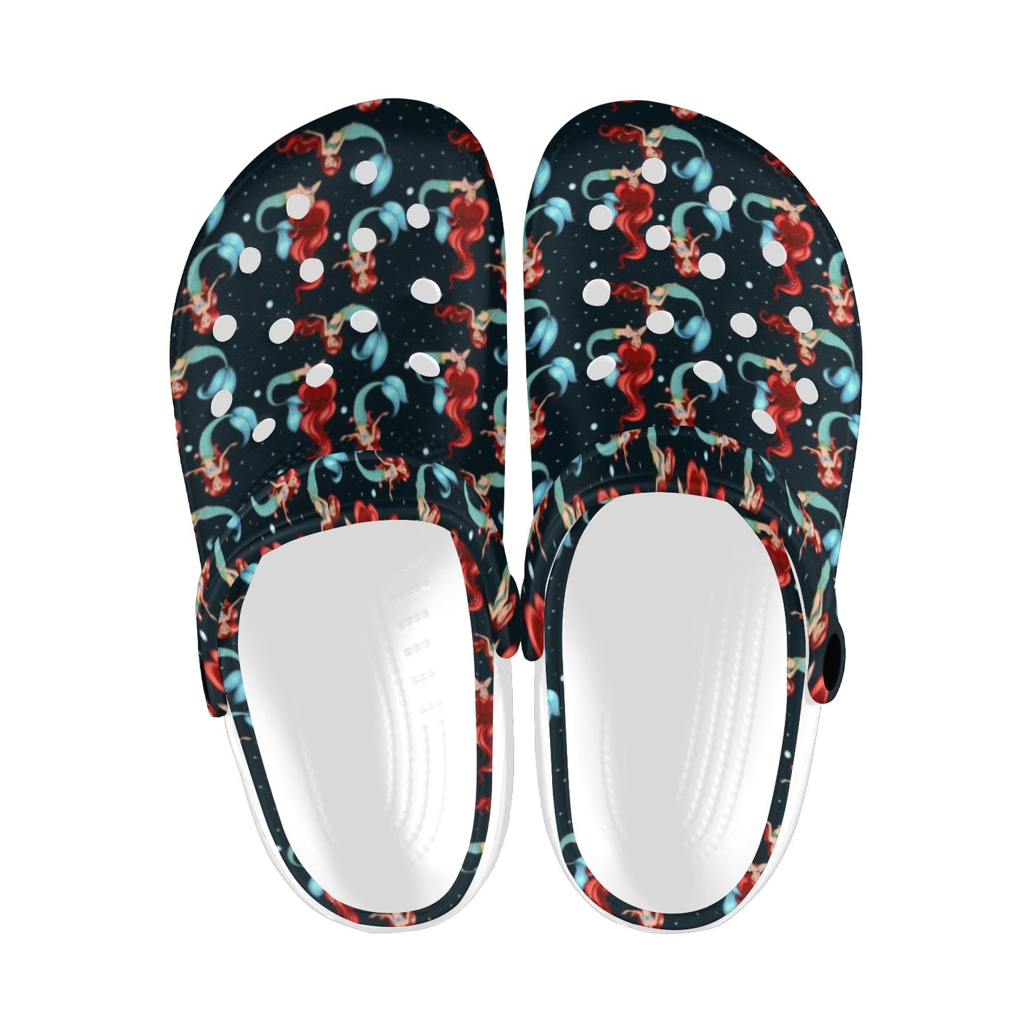 Mermaid Girl Themed Design Print Unisex Clogs Shoes