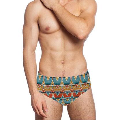 Kente Print African Design Themed Men's Swimming Briefs